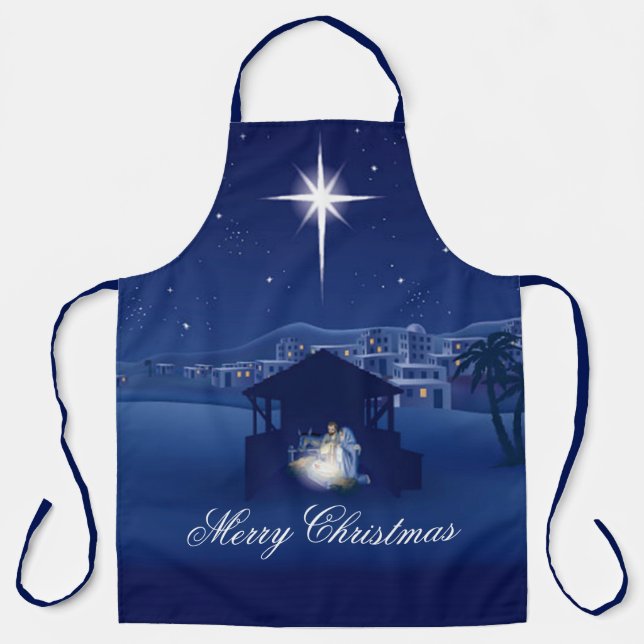 Blue nativity apron (Front)