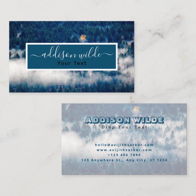 Blue Nature With White Cloud Modern Personalised  Business Card (Front/Back)