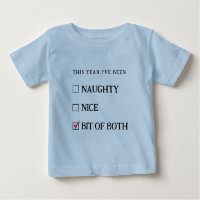 Blue Naughty Nice List Funny Cute Christmas Baby