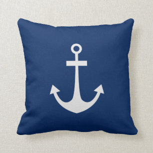 Blue Nautical Anchor Cushion
