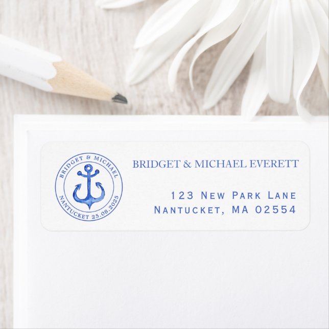 Blue Nautical Anchor | Personalised Wedding (Insitu)