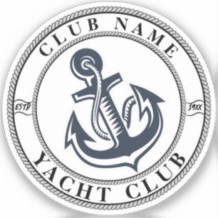 Blue Nautical Anchor yacht club boat marina Name