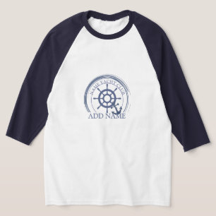 Blue Nautical Anchor yacht club boat marina name T-Shirt