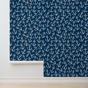 Blue Nautical Anchors Wallpaper
