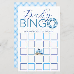 Blue Nautical Baby Bingo