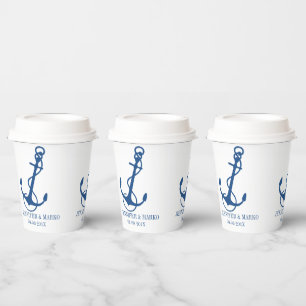 Blue Nautical Boat Anchor Paper Cup