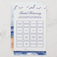 Blue Nautical Coastal Sea Bridal Pictionary Game