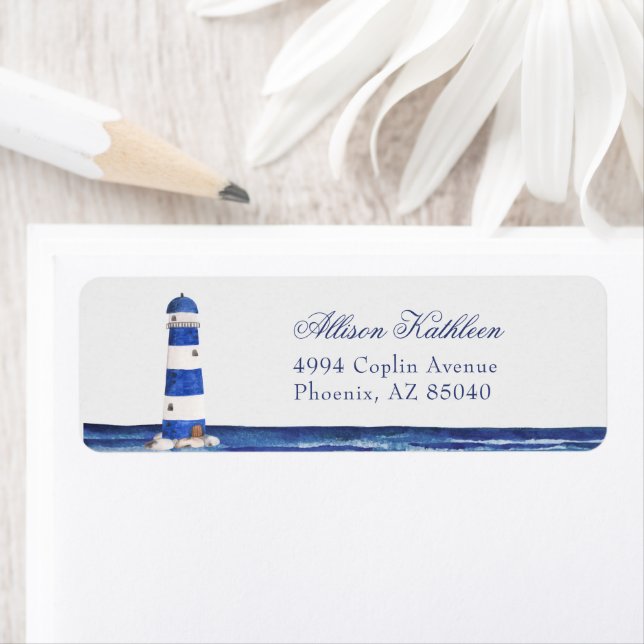Blue Nautical Coastal Sea Bridal Shower Address (Insitu)