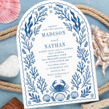 Blue Nautical Crab Shell Ocean Beach Wedding Arch