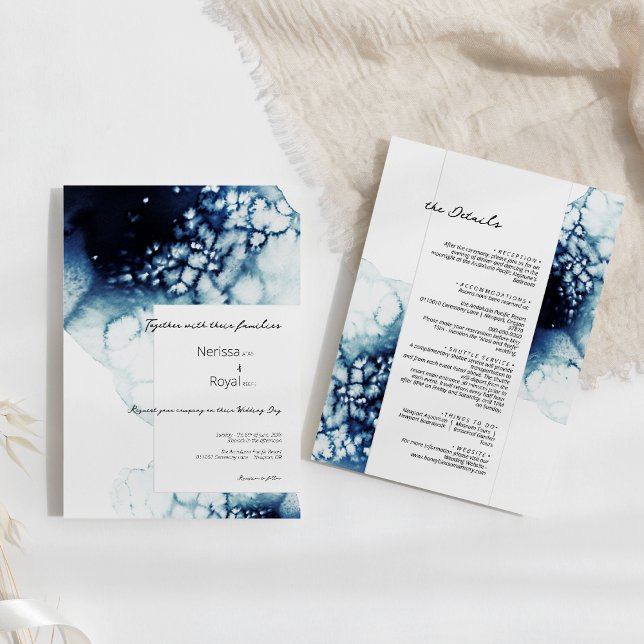 Blue Nautical Destination Wedding Details and Invitation (Creator Uploaded)