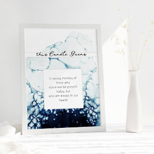 Blue Nautical Destination Wedding Memorial Poster