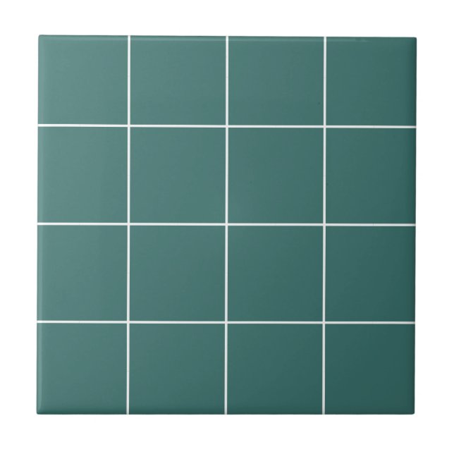 Blue Nautical Modern Trendy Geometric Pattern Tile (Front)