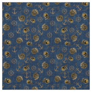 blue nautical pattern fabric