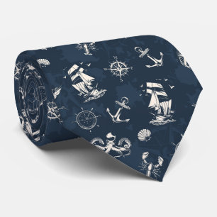 Blue Nautical Pattern Tie