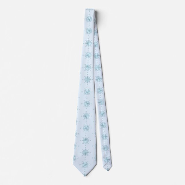 Blue Nautical Sailing Compass Tie (Front)