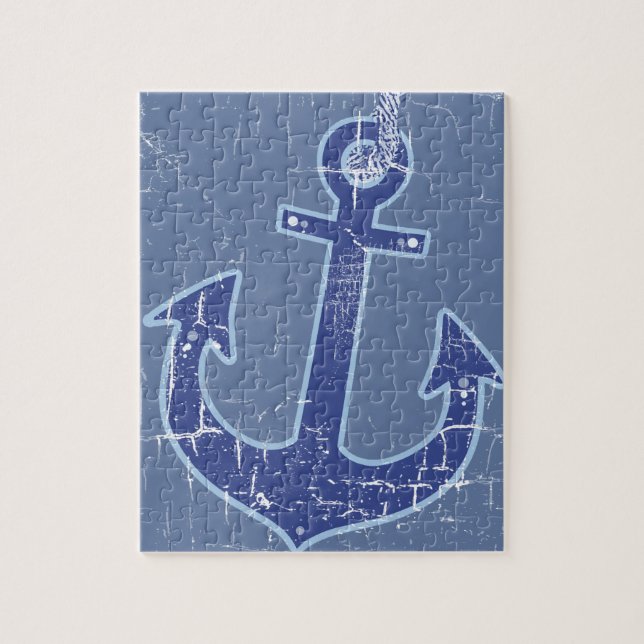 blue nautical sailor anchor jigsaw puzzle (Vertical)