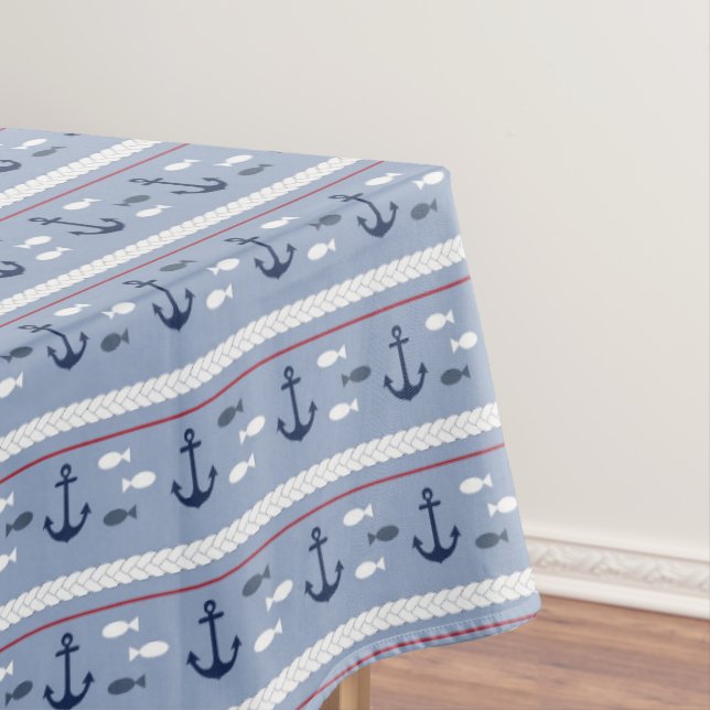 Blue Nautical Summer Tablecloth (In Situ)