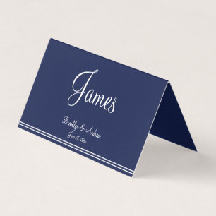 Blue Nautical Wedding Folded Table Seating Cards