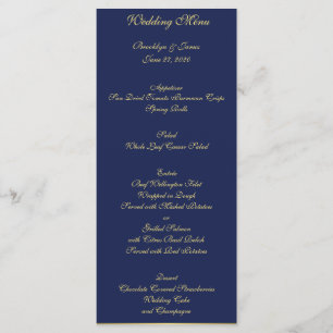 Blue Nautical Wedding Menu Cards