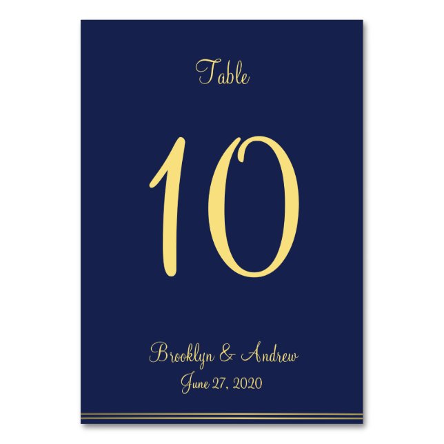 Blue Nautical Wedding Place Cards Table Cards (Front)