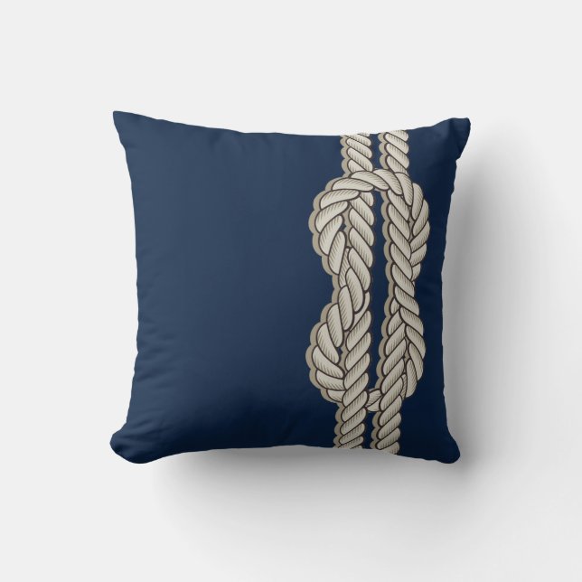 Blue Nautical with Ship's Rope Cushion (Front)