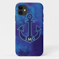 blue navy anchor personalised