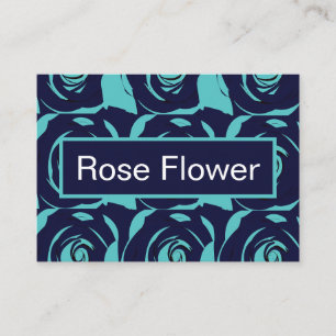 Blue Navy Blue Rose Flower Business Card