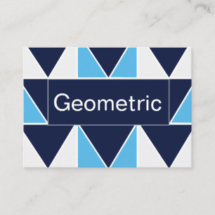 Blue Navy Blue White Triangle Geometric Business Card