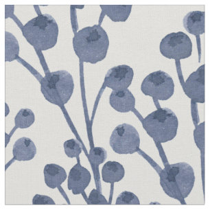 Blue Navy Botanical Fabric