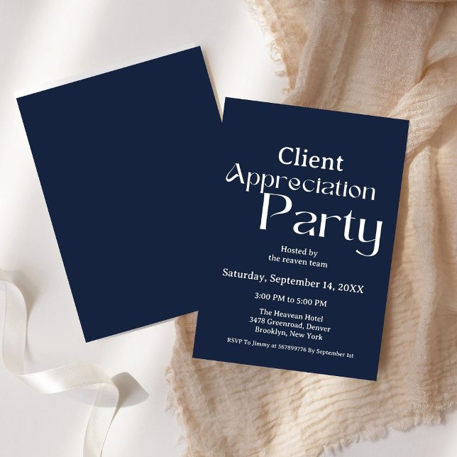 Blue navy client appreciation party grateful  invitation (Creator Uploaded)