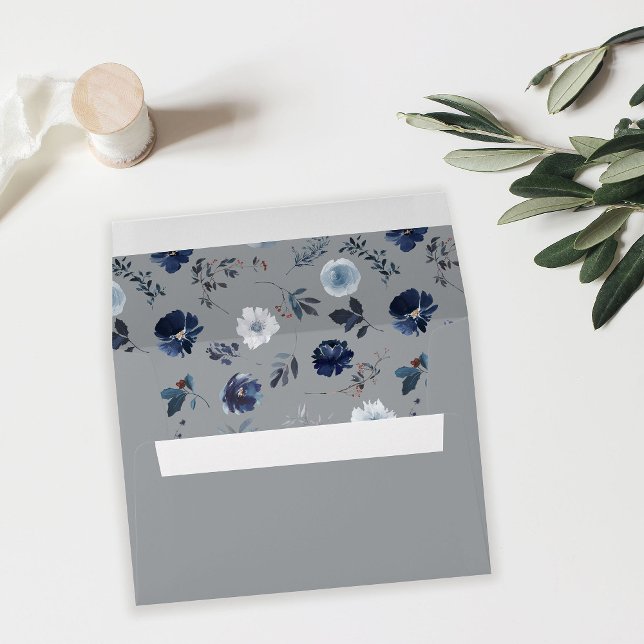 Blue & Navy Floral 2 - Grey 3 Outside Envelope (Creator Uploaded)