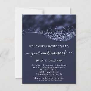 Blue Navy Grey Border Wave QR Code Minimalism