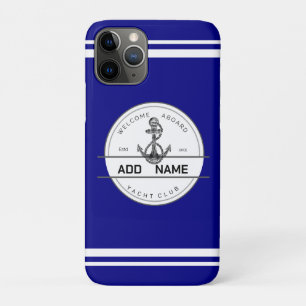 Blue navy Nautical Anchor yacht club boat marina Case-Mate iPhone Case