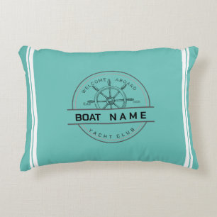 Blue navy Nautical Anchor yacht club boat marina  Decorative Cushion