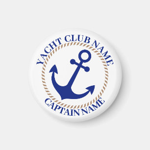 Blue navy Nautical Anchor yacht club boat marina Magnet