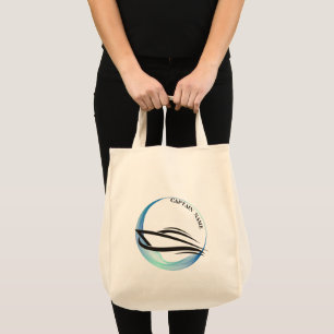 Blue Navy Nautical Anchor yacht club boat marina Tote Bag