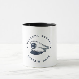 Blue Navy Nautical Anchor yacht club boat sailing Mug