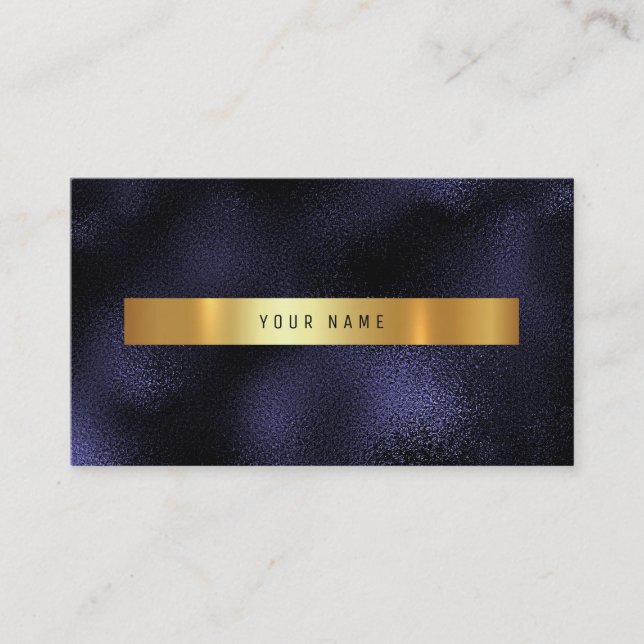 Blue Navy Nautical Gold Vip Ombre Glitter Business Card (Front)