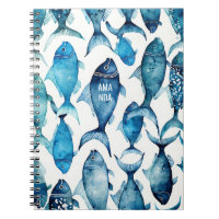 Blue & Navy Ocean Fish | Nautical Sea Kids School 