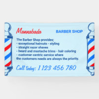 Blue Navy Red Pole Supply Service Barber Shop