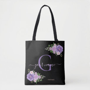 blue navy rose flower, Modern Minimalist Elegant Tote Bag