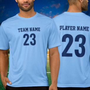 Blue Navy Sports Team Jersey Number T-Shirt