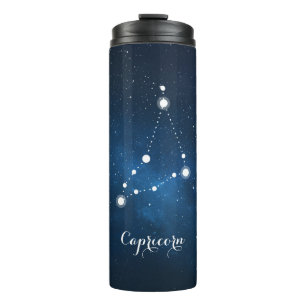 Blue Nebula Capricorn Zodiac Sign Thermal Tumbler