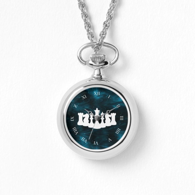 Blue Nebula Chess Piece Queen Watch (Front)