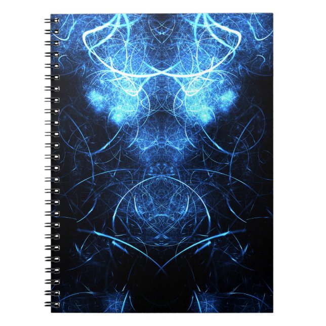 Blue Nebula Energy Fractal Art Notebook (Front)