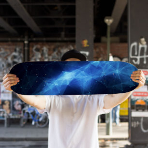 Blue Nebula Skateboard   Space Skateboard Deck