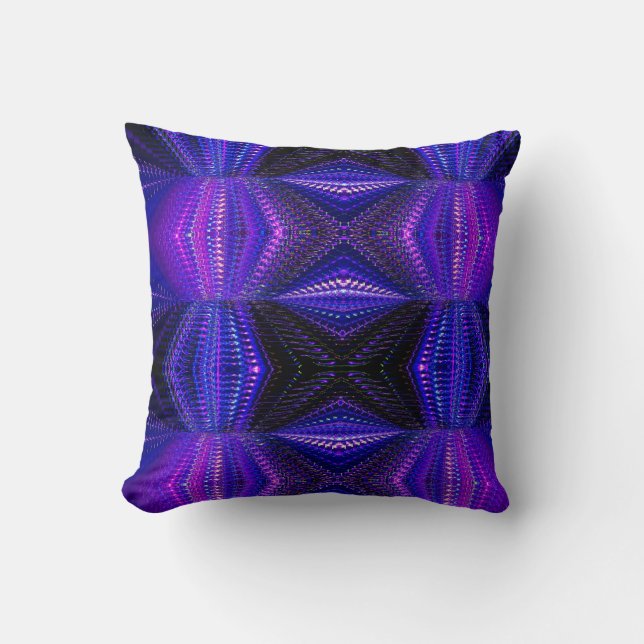 blue neon abstract throw pillow (Front)