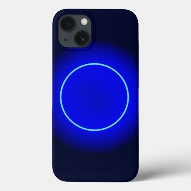 Blue neon circle valentine iphone case designs (Back)