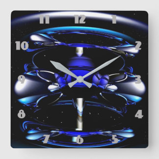 blue neon clock