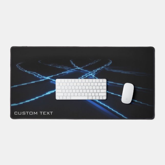 Blue Neon Lights Custom Gaming Extended Desk Mat (Keyboard & Mouse)